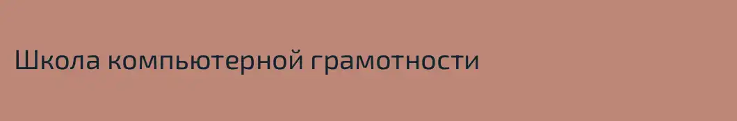 Школа компьютерной грамотности 